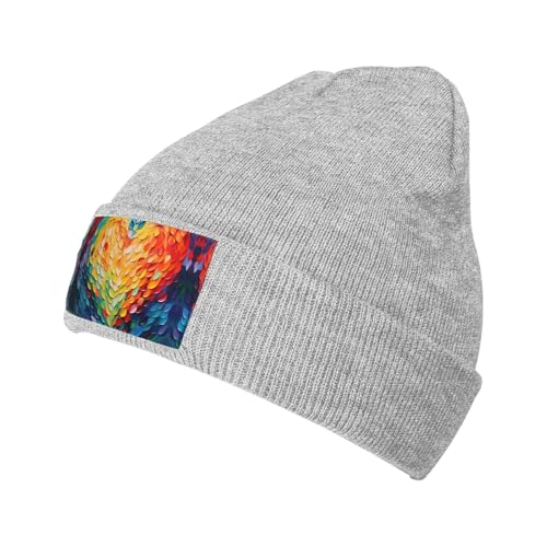 YaWea Gorro de invierno con estampado de corazón colorido para mu...