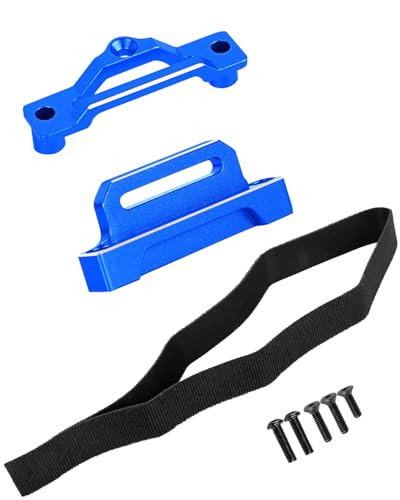 RCMYou RC Aluminium Tall Battery Holder Mount Hold Down Upgrades Part for 1/10 Slash 2WD LCG,Battery Mount Plate Tray Battery Holder Hops Up,Navy Blue(Adapting Chassis:#5830 5832A)
