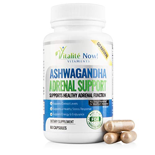Best Adrenal Health - Ashwagandha, VIT C & B-6, L-Tyrosine, Ginseng, Licorice, Rhodiola Rosea, Holy Basil Leaf & More - 60 Capsules Best Adrenal Health - Ashwagandha, VIT C & B-6, L-Tyrosine, Ginseng, Licorice, Rhodiola Rosea, Holy Basil Leaf & More - 60 Capsules