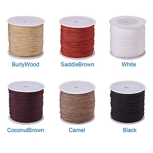 Ph Pandahall 600 Yards 0.8Mm Nylon Beading String Cord 6 Colors Chinese Knotting Cord Nylon Kumihimo Macrame Thread Braided Lift Shade Cord For Friendship Bracelets Christmas Tree Ornament Hair Decor #TOP7
