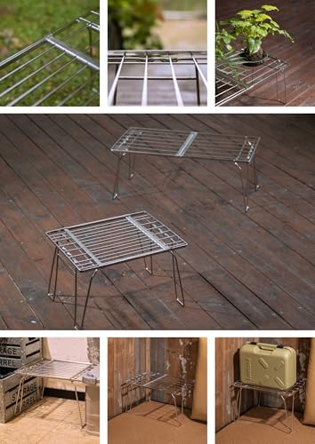 CAMPINGMOON Expandable Slim Camping Rack Foldable Gear Shelf for Tent Camping, Car Camping, RV Trips, Stackable Portable Outdoor Storage FD-22 - Thumbnail 6