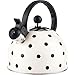 Théière En Bouilloire  Bougie À Thé Émaillée Sifflet À Taches Noires,  2,5 L