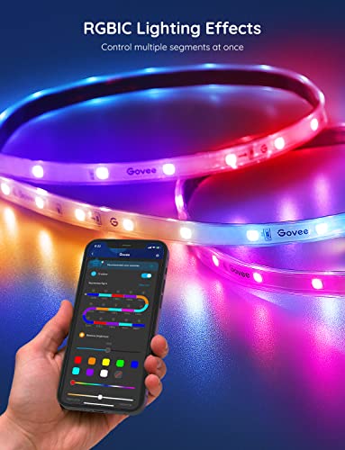 Image of Govee Outdoor LED Strip Lights, 65.6ft Smart Led Strip Lights Work with Alexa and Google Assistant, App Control, IP65 Waterproof, RGBIC Outdoor Lights for Patio, Eave, Patio Decorations