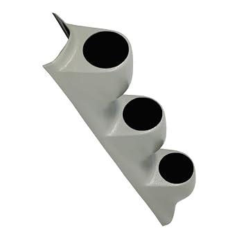 جراب قياس ثلاثي الأعمدة رمادي عالمي GlowShift - يناسب أي ماركة/طراز - بلاستيك ABS - يركب 3 مقاييس 2-1/16 بوصة 52 مم على عمود A للمركبات
