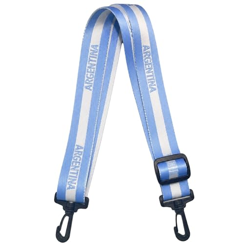 Crossbody Purse Strap Replacement for Clear Bag for Stadium Events – Adjustable 1.5” Wide Woven Strap for Stadium Bags, Tote & Handbags – Game Day, Soccer & Concerts - (Argentina Flag Design)