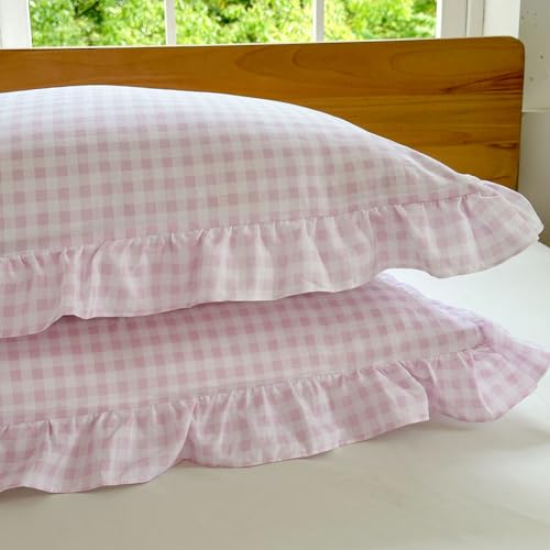 NSNLGSGC Pink Gingham Ruffle Twin Duvet Cover by NSNLGSGC - Used condition - Image 8