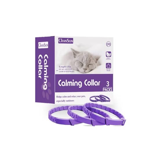 Beruhigungshalsband für Hunde und Katzen, Anti-Angst-Halsband mit Einstellbarer Größe, Beruhigungsmittel für Katzen und Hunde, Natürliches, Sicheres, Wasserdichtes, 15 Zoll, 3er-Pack...