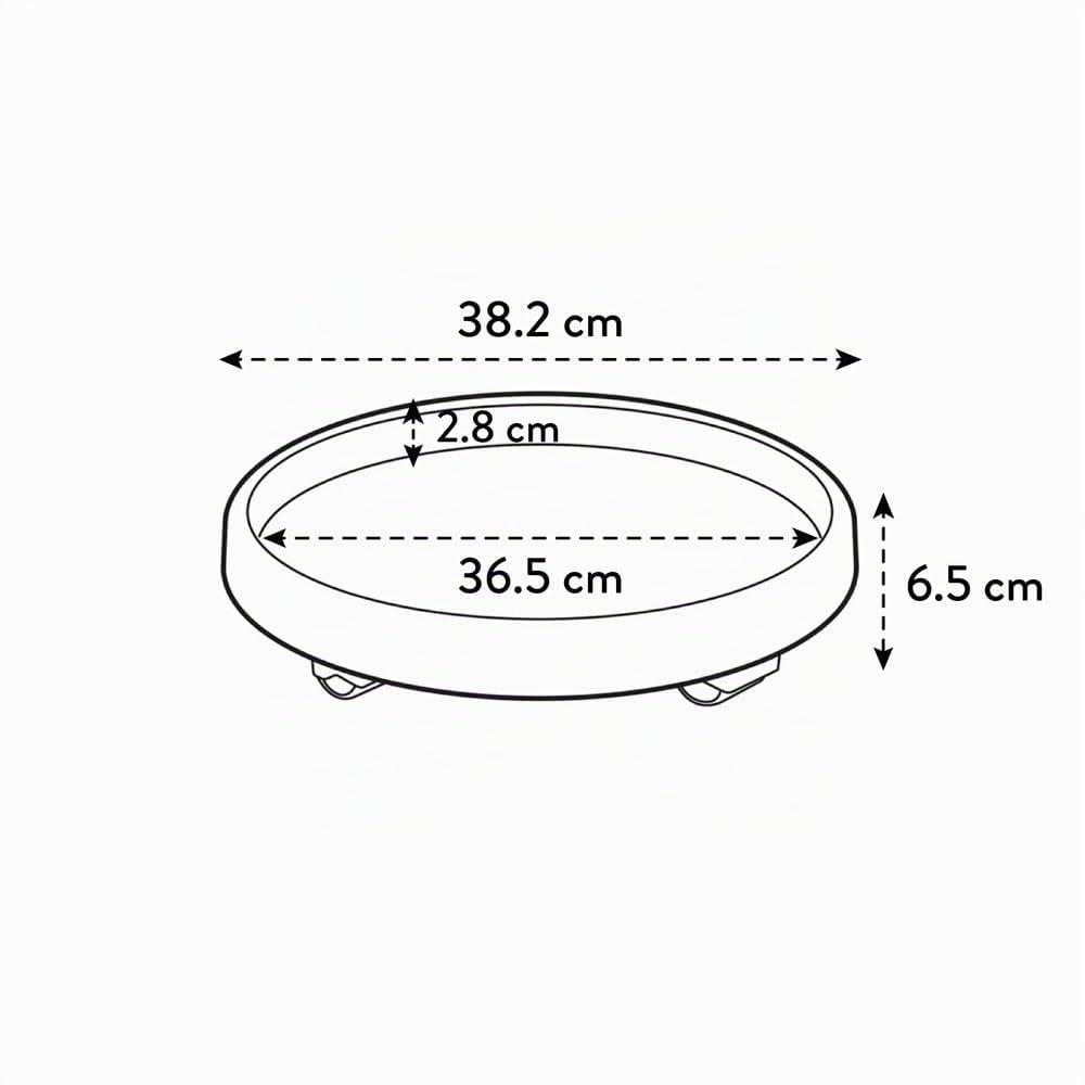 Elho Universal Planttaxi 40 - Plato por Interior Y Exterior Accesorios - Ø 38.2 x H 6.5 - Terra