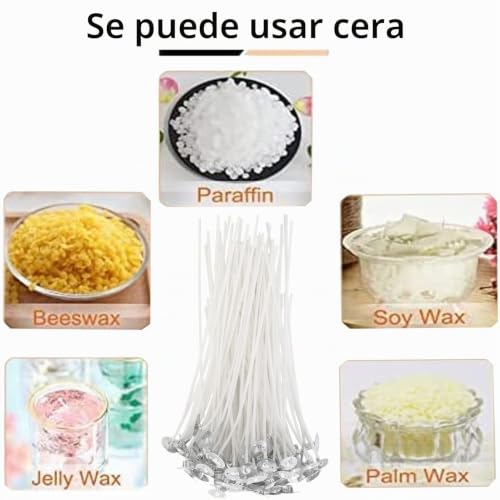 Miniatura 6 de 100 Piezas De Mechas De Velas , Mecha De Algodon Para Velas,Candle Wick Para Fabricación De Velas Diy 10 Cm