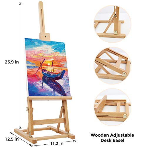 Ink Lab Acrylic Painting Set 47Pcs Professional Art Painting Supplies Kit With Wood Easel, 24 Acrylic Paint Tubes, Paintbrushes, Canvas For Adults Beginners Artists Kids #TOP2