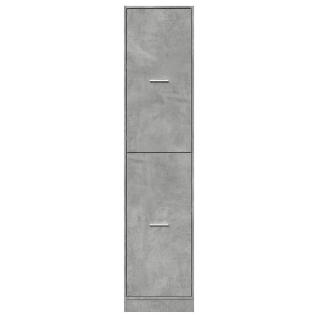 Engineered Wood Pantry Cabinet with 4 Drawers, Concrete Gray | Measures 15.7x16.1x68.7 inches, providing slim vertical storage for kitchens, living rooms, and home offices.