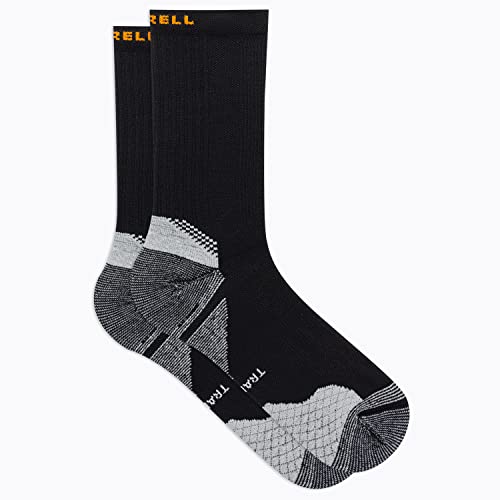 Image of Merrell Unisex Adult Men's and Women's Trail Running Cushioned Socks - Anti-slip Heel & Arch Compression