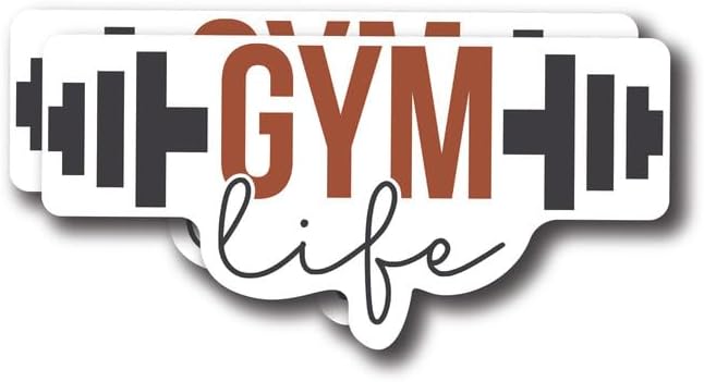 Gym Life - Cool Workout Fitness Stickers - Premium Quality Vinyl Bumper Stickers 2-Pack | 5-Inch on Widest Side | Made in USA - FHJ524