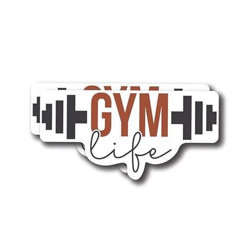 Gym Life Fitness Stickers 2-Pack, Vinyl, 5-Inch, Made in USA