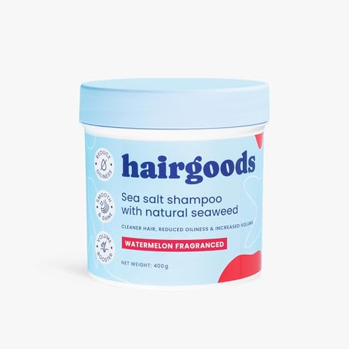 hairgoods - Champú pelo graso de sal marina con algas naturales, exfoliante capilar, champú purificante, mayor volumen para cabello fino