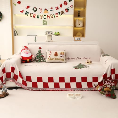 UWWGKK Christmas Plaid Couch Cover