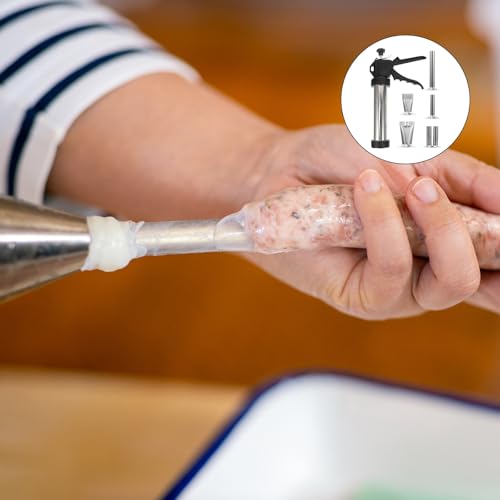 Poussoir à saucisson manuel en acier inoxydable avec kit de fabrication maison compact