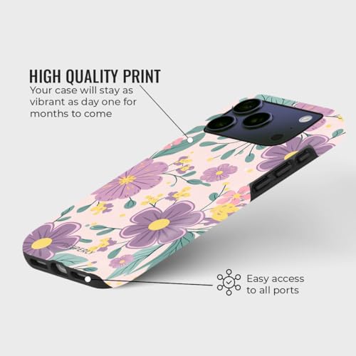 Image of Peeperly Spring Whimsy Crystal Case Compatible with iPhone 17 Pro, iPhone 17 Pro Back Cover Case- PC + Silicone