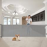 120 Inch Extra Wide Baby Gates for Large Openings, Retractable Baby Gates 34” Tall, Extra Long Baby