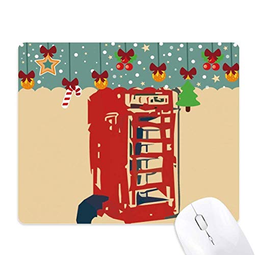 Tapis de souris de bureau de Noël idée cadeau en caoutchouc pour cabine téléphonique