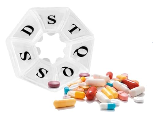 Porta Comprimidos Semanal 7 Divisórias Para Guardar Remédios