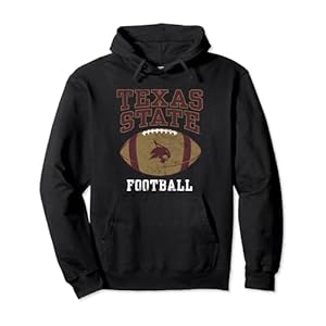 Texas State University Bobcats Football Ball Pullover Hoodie