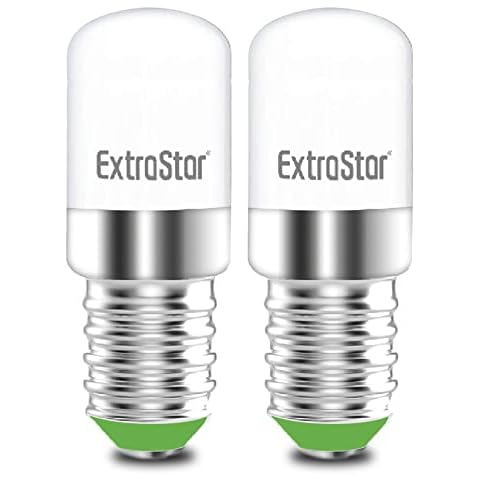 EXTRASTAR E14 Mini LED Bulbs, 1.8W SES Small Edison Screw Lightbulb, 6500K Cool Light Daylight Energy Saving Pygmy Lamp, 130LM, Non-Dimmable, Pack of 2 Cover