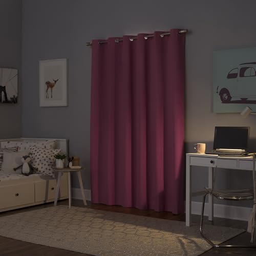 Sun Zero Halton Dorm Curtain Bright Vibes 100% Total Blackout Grommet Curtain Panel, Pink, 40" W x 63" L (1 Panel) by Sun Zero - Used condition - Image 2