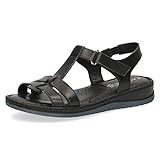 CAPRICE Damen Sandalen 28151-24, Frauen Riemchensandalen, leger römer-Sandale Sandalette Gladiatoren-Sandale sommerschuh,Black Nappa,39 EU / 6 UK