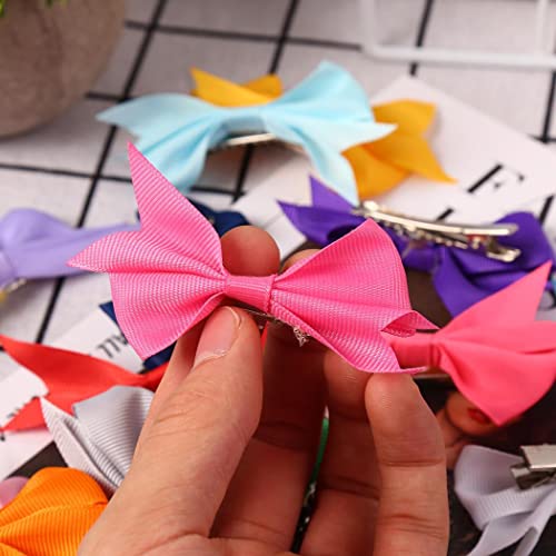 20Pcs Ribbon Hair Bow Clips Hair Accessories For Girls Toddlers Kids #TOP2