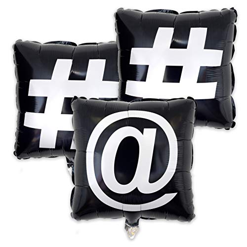 Havercamp Social Media Party Balloons (3 Pcs.); 18" Square Mylar Balloons With Snapshot Logo. Social Media Party Collection #TOP2