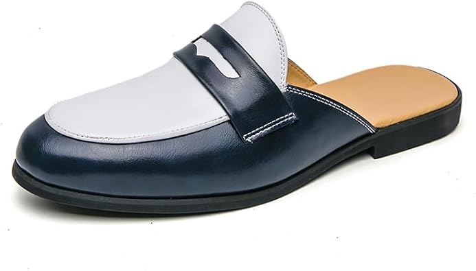 Mens Leather Smoking Slippers Velvet Slip On Loafers Fashion Backless Mule Clogs Anti-Slip Sandals Slides for Men and Women Designer Luxury Dress Wedding Party Prom Shoes
