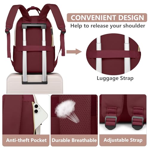 Laptop Backpack for Women Work Bag: 15.6’’ Travel Backpack with USB Charger by bagswan - Used condition - Image 5
