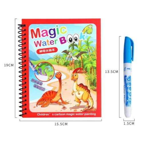 Image of Generic Magic Water Coloring Book: 2 Books + 2 Refillable Pens, 4 Reusable Pages, Perfect for Kids 3+ Years