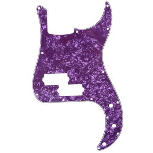 Musiclily 13 Agujeros Precision Bass Pickguard Golpeador para Fender American/México Standard Bajo Estilo P, 4 capas Purple Pearl