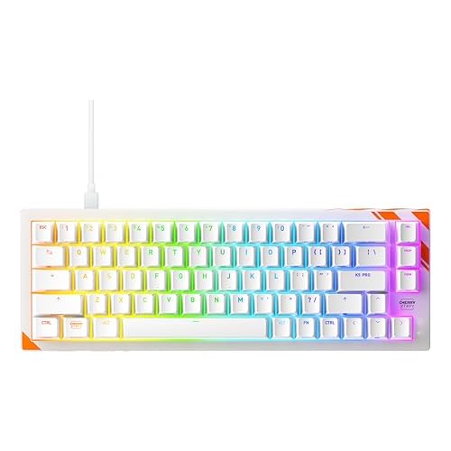 Cherry XTRFY K5 Pro TMR Compact - Magnetisch verkabelte Gametaste, Anpassbare MK Crystal-Schalter, Hot-Swap, Rapid Trigger, SnapKey, Schalldämpfung, 8000 Hz, US Layout (QWERTY), Weiß