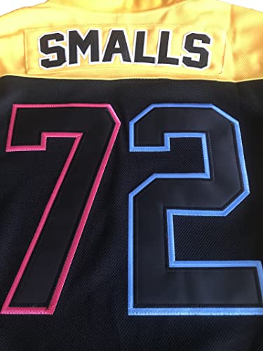 Men Hockey Jersey Bad Boy 72 Smalls Movie Uniforms Black Yellow Ice Hockey Sports Jerseys X-Large #TOP3