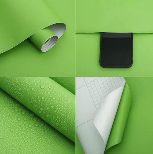 Image of ONETON Peel and Stick Parrot Green Matte Contact Paper Waterpoof Self Adhesive Decorative Wallpaper for Wall Kitchen Wallpaper for Bedroom (Parrot GREN MATT WP, 12X50 inch)