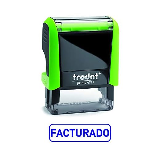 Trodat 4911 Printy Sello Fórmula Comercial con Texto Español FACTURADO, entintaje automático, Tamaño de la Placa de Texto 37 x 14 mm, Azul