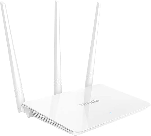Tenda F3 300Mbps Wi-Fi Router, Easy Setup, WPS Button, Parental Control, Bandwidth Control, Wi-Fi Schedule, with 3*5dBi High Power External Antennas - White