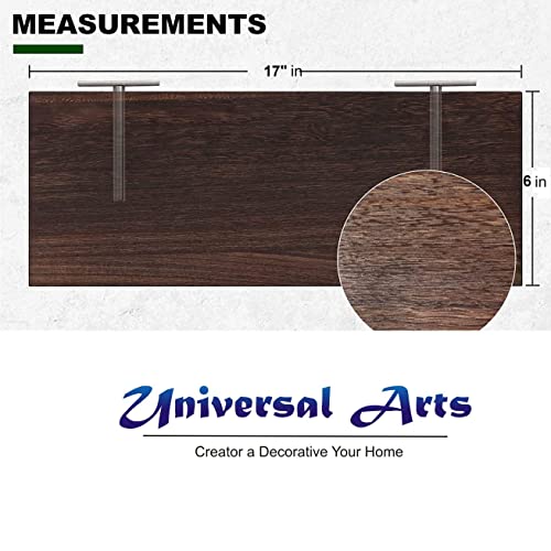 Image of Hamdan Collection Floating Shelves, 24 Inch Wall Shelf Set of 2, Rustic Wood Shelves for Wall Storage, Wall Mounted Wooden Display Shelf for Bathroom Bedroom (17 inch,Set of 3, Brownz)