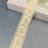 Cinta de encaje vintage de 10 yardas de algodón, cinta decorativa decorativa de encaje, encaje de ganchillo, para bodas, costura, manualidades, manualidades, decoración, embalaje de regalo, decoración