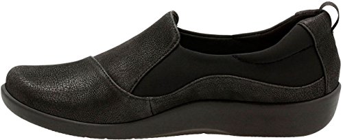 Clarks Clarks Women's CloudSteppers Sillian Paz Slip-On Loafer, Black Synthetic Nubuck, 8 M US