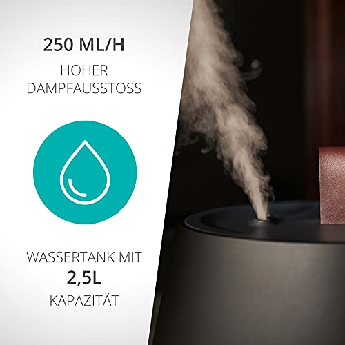 Duux Tag 2 Luftbefeuchter Ultraschall Für Eine Gesunde Raumluft - 10h Arbeitszeit Air Humidifier Zum Wohlfühlen - 2,5L Raumluftbefeuchter Bis zu 30m² - Luftbefeuchter Schlafzimmer Schwarz