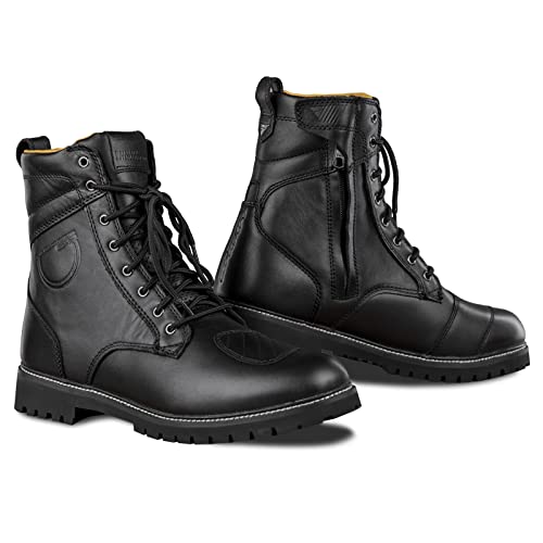 SHIMA Thomson, Men's Motorcycle Shoes | Reinforced Leather Motorcycle Shoes, Ankle Support, Non-Slip Sole, Gear Shift Handle (Black, 44) by SHIMA - Used condition - US$111.07