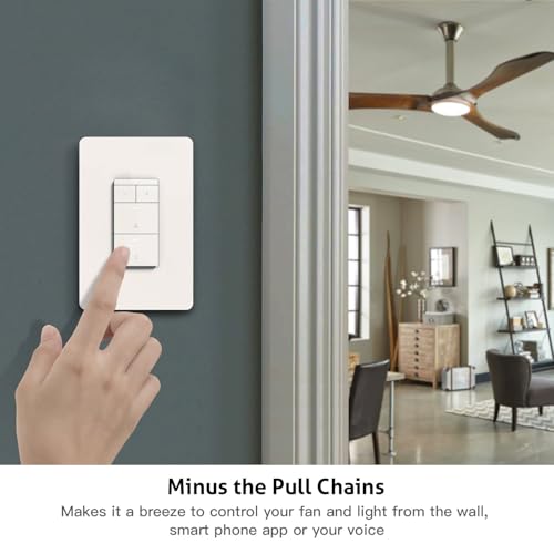 Smart Ceiling Fan Control and Dimmer Light Switch, Neutral Wire Needed, TREATLIFE 2.4Ghz Single Pole Wi-Fi Fan and Light Switch Combo, Works with Alexa, Google Home and SmartThings, Remote Control by TREATLIFE - Image 6