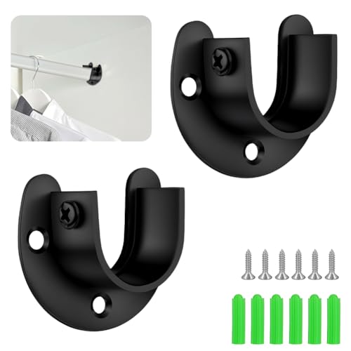 NUTKIT Kleiderstange Halterung, 2 Stück Rundrohr Halterung mit Schrauben, 32MM U-Form Stangenhalterung Kleiderstangenhalter,aus Edelstahl, Stangenhalter Schrankrohrhalter für Schrankrohr-Stange NUTKIT Kleiderstange Halterung, 2 Stück Rundrohr Halterung mit Schrauben, 32MM U-Form Stangenhalterung Kleiderstangenhalter,aus Edelstahl, Stangenhalter Schrankrohrhalter für Schrankrohr-Stange