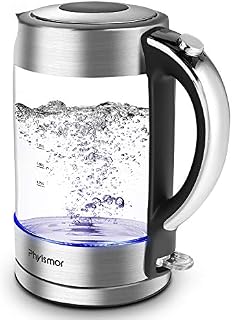 Electric Kettle, Phyismor 1.7 L Cordless BPA-Free Glass Kettle & Hot Water Boiler