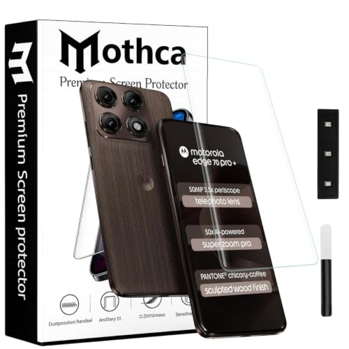 Image of Mothca Premium Curved UV Tempered Glass Screen Protector for Motorola Edge 70 pro plus| HD Clear | Full Screen Coverage (Pack of 1)