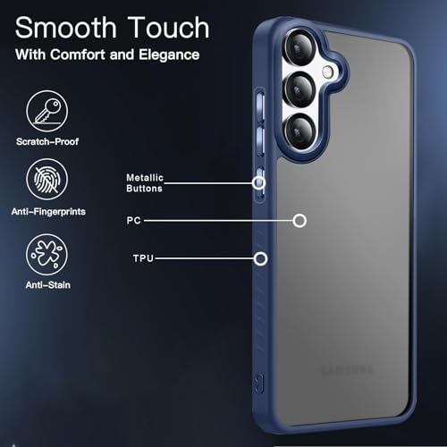 Image of KARWAN️ Shockproof Back Case Cover for Samsung Galaxy S25 | Camera Protection Bump |Shockproof Back Case Cover for Samsung Galaxy S25 - Blue
